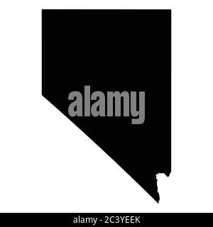 Nevada NV state Maps. Black silhouette solid map isolated on a white background. EPS Vector Stock Vector