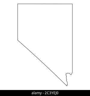 Nevada NV state Maps. Black outline map isolated on a white background. EPS Vector Stock Vector