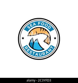 Fresh Fish Seafood restaurant logo design, food and beverages vector illustration good for business logo brand Stock Vector