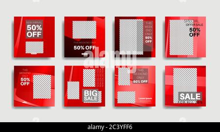 Geometric shape banner template that can be edited for social media posts. vector design Stock Vector