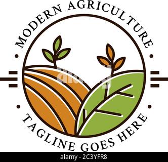 Modern agriculture logo design,creative farm logo vector Stock Vector