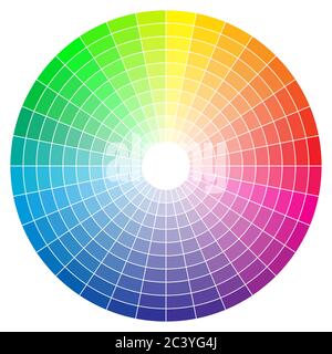 Color spectrum abstract wheel, colorful diagram background. Color wheel isolated on white background. Stock Vector