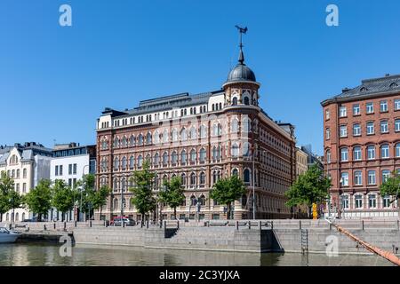 Standertskjöld building, Pohjoisranta 4, residential building by the sea, designed by Theodor Höijer, representing Renaissance Revival architecture Stock Photo