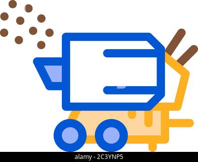wood crusher machine icon vector outline illustration Stock Vector