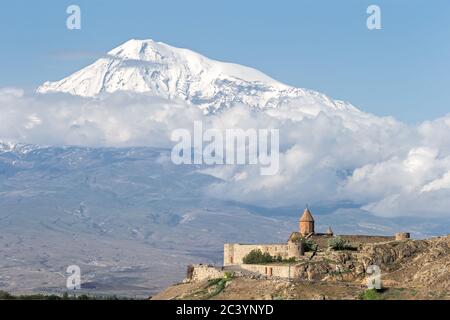 Mount Ararat from near Khor Virap Monastery, Armenia Stock Photo