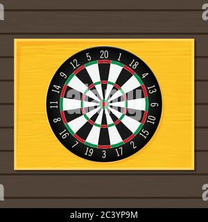 Game illustration with darts in flat design style. Stock Vector