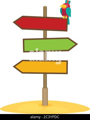 Vector abstract strategy concept in flat style - road sign with different arrows Stock Vector