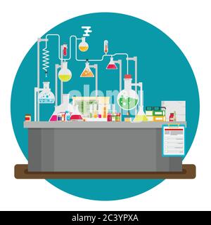 Laboratory Conceptual. Vector Illustration. Stock Vector