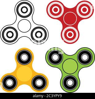 Flat Hand spinner color set vector Stock Vector