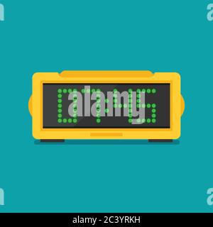 Digital clock. Flat icon vector Stock Vector