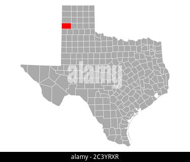 Map of Deaf Smith in Texas Stock Photo