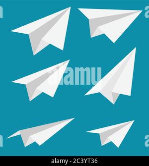 Vector paper plane icons. Stock Vector
