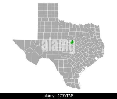 Map of Hamilton in Texas Stock Photo