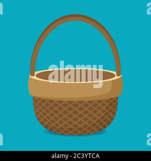 Flat vector basket icon isolated on color background Stock Vector