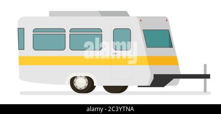 Flat trailer vector isolated on white background Stock Vector