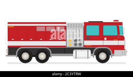 Fire truck rescue engine transportation. Firefighter emergency. Stock Vector