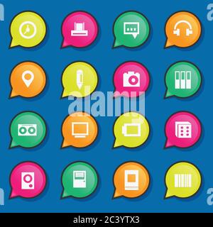 Universal Flat Icons. For Web and Mobile Stock Vector