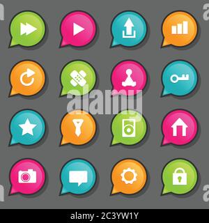 Universal Flat Icons. For Web and Mobile Stock Vector