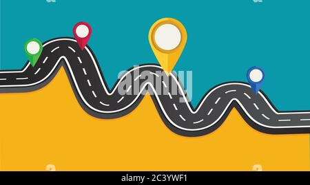 Design Template with pin pointer and place for your data. Stock Vector