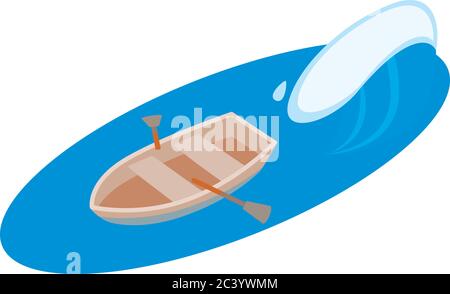 Rowboat icon, isometric style Stock Vector