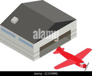 Red plane icon, isometric style Stock Vector