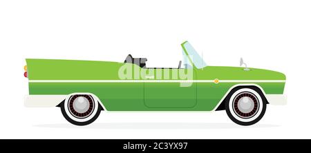 Old school car. Vector flat. Stock Vector