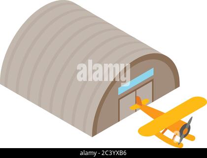 Retro seaplane icon, isometric style Stock Vector