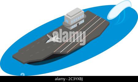 Aircraft carrier icon, isometric style Stock Vector