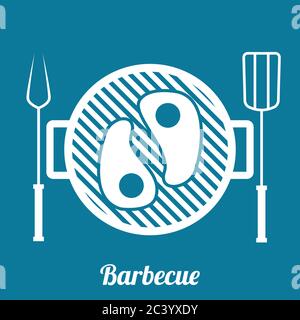 Barbecue. Flat style design - vector Stock Vector