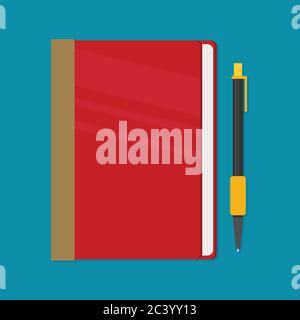 Address phone book icon flat vector Stock Vector