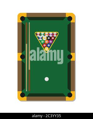 Billiards flat illustration. Billiards pool game accessories. Stock Vector