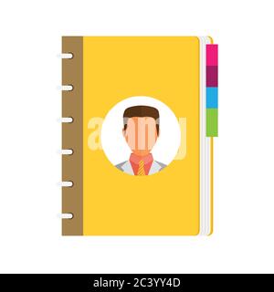 Address phone book icon flat vector Stock Vector