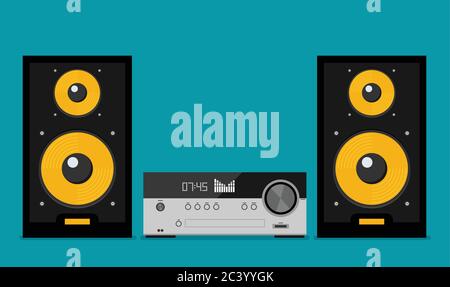 Home stereo flat vector music systems Stock Vector