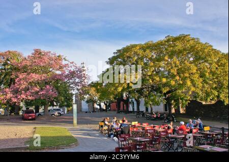 Old city street view Colonia del Sacramento, Uruguay, South America Stock Photo