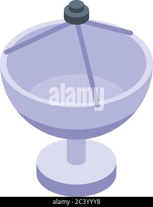 Ground antenna satellite icon, isometric style Stock Vector
