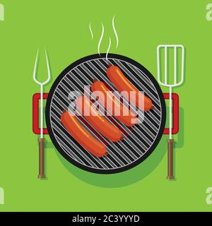 Barbecue. Flat style design - vector Stock Vector