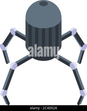 Nanotechnology spider icon, isometric style Stock Vector