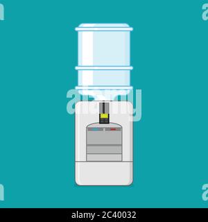 Flat vector icon for water cooler. Stock Vector