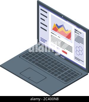 Nanotechnology laptop icon, isometric style Stock Vector
