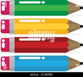 Vector color pencil in a flat style Stock Vector