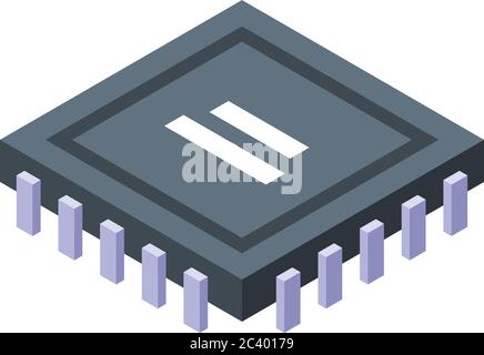 Radio processor icon, isometric style Stock Vector