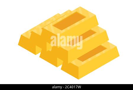 Flat vector gold bar Stock Vector