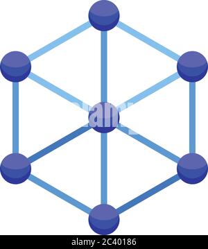 Nanotechnology cube icon, isometric style Stock Vector