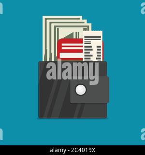Wallet. Flat style vector illustration Stock Vector