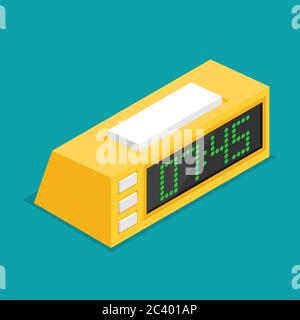 Digital clock. Flat icon vector Stock Vector