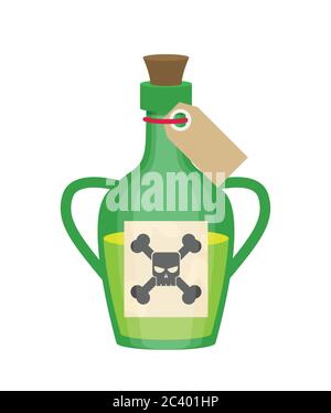 Poison bottle flat vector icon Stock Vector