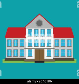 flat illustration of school building for back to school Stock Vector
