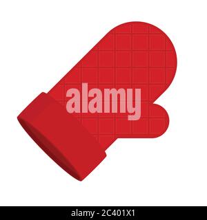 Oven mitten icon flat isolated Stock Vector