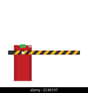 Parking barrier gate icon in flat style Stock Vector