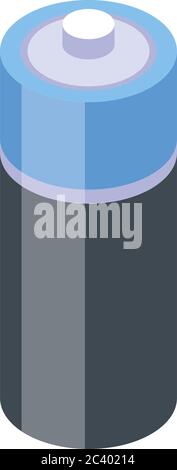 Nanotechnology battery icon, isometric style Stock Vector